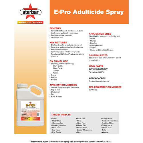 E-Pro Adulticide Spray Literature